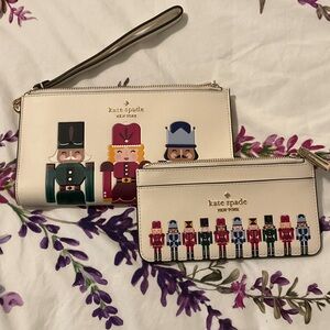 kate spade Cream Nutcracker Print Wristlet and Cardholder Set